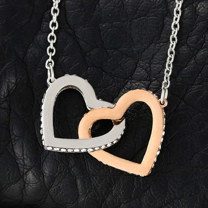 Girlfriend's Mom Gift-Interlocking Hearts Necklace