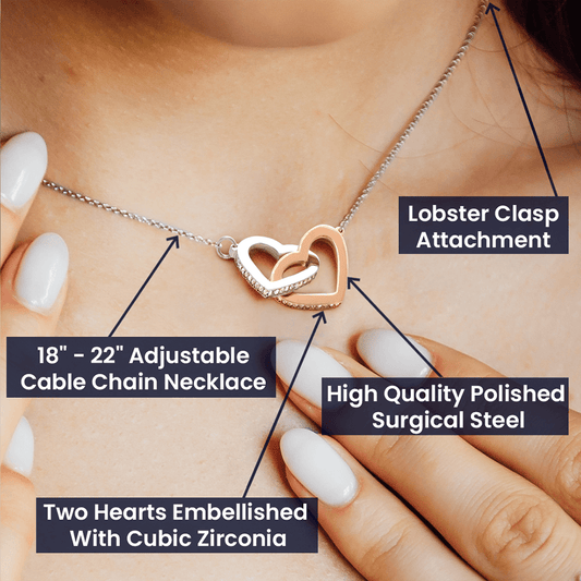 Girlfriend's Mom Gift-Interlocking Hearts Necklace