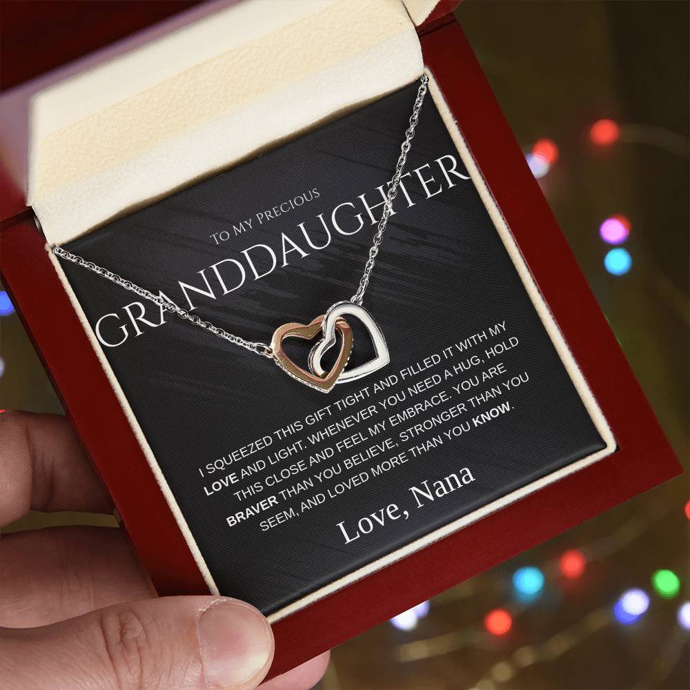 Granddaughter Gift Necklace – “To My Precious Granddaughter” Message Card From Grandma