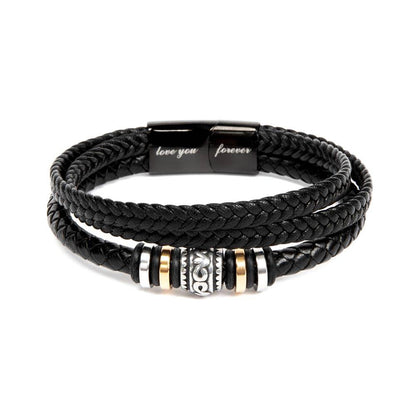 To My Incredible Husband-Men's Vegan Leather Bracelet - Shopping Therapy Two Tone Box Jewelry