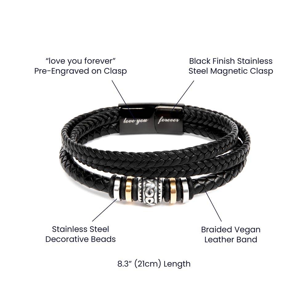 To My Hero Braided Vegan Leather Bracelet