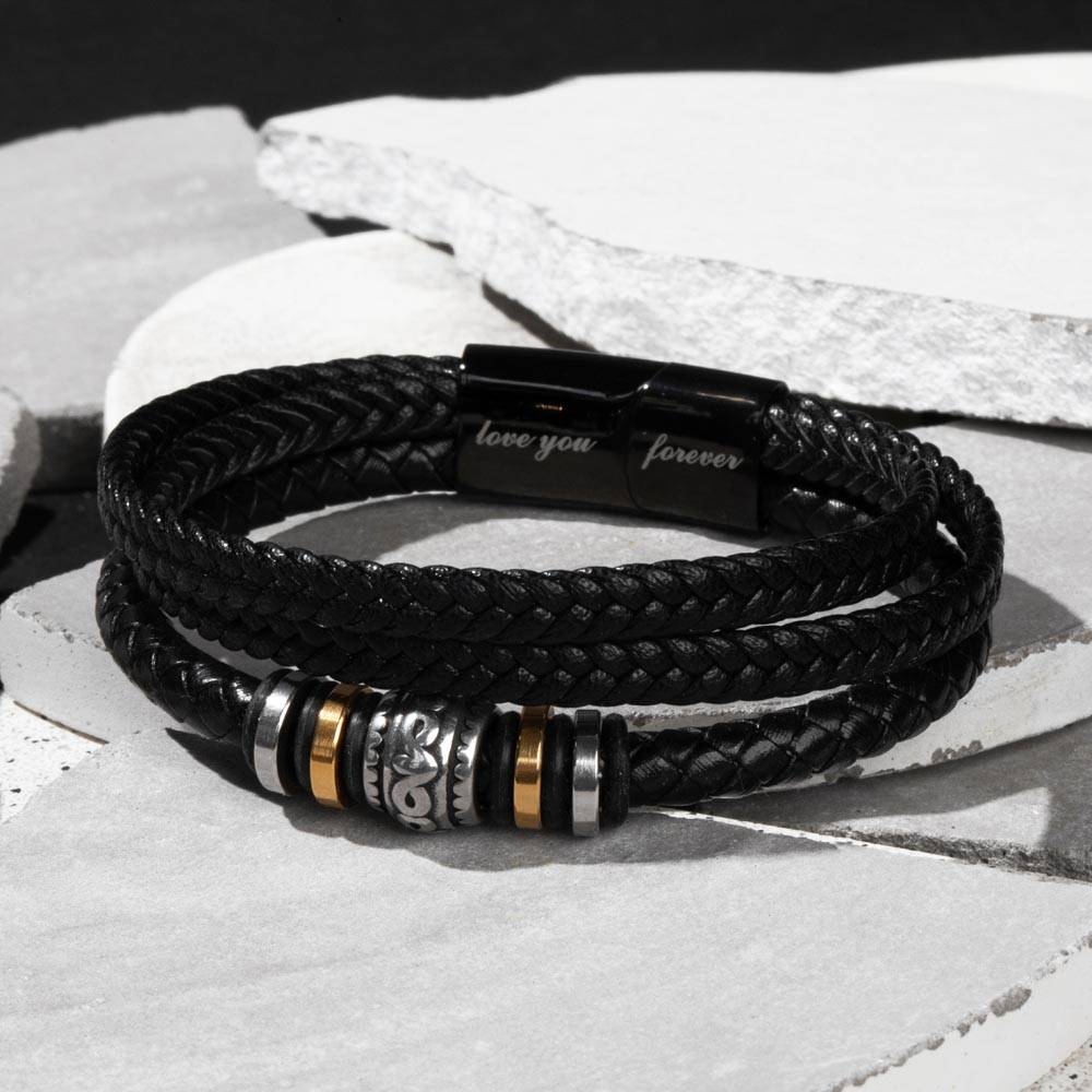 To My Hero Braided Vegan Leather Bracelet