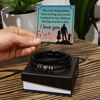 Only Thing Better-Men's Vegan Leather Bracelet - Shopping Therapy Two Tone Box Jewelry