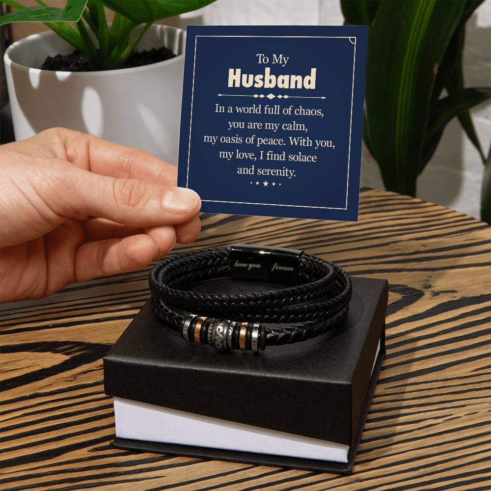 World Full Of Chaos-Vegan Leather Men's Bracelet - Shopping Therapy Two Tone Box bracelets
