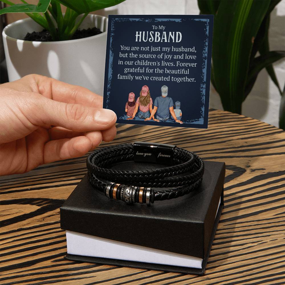 Forever Love Vegan Leather Bracelet For Husband - Shopping Therapy Jewelry