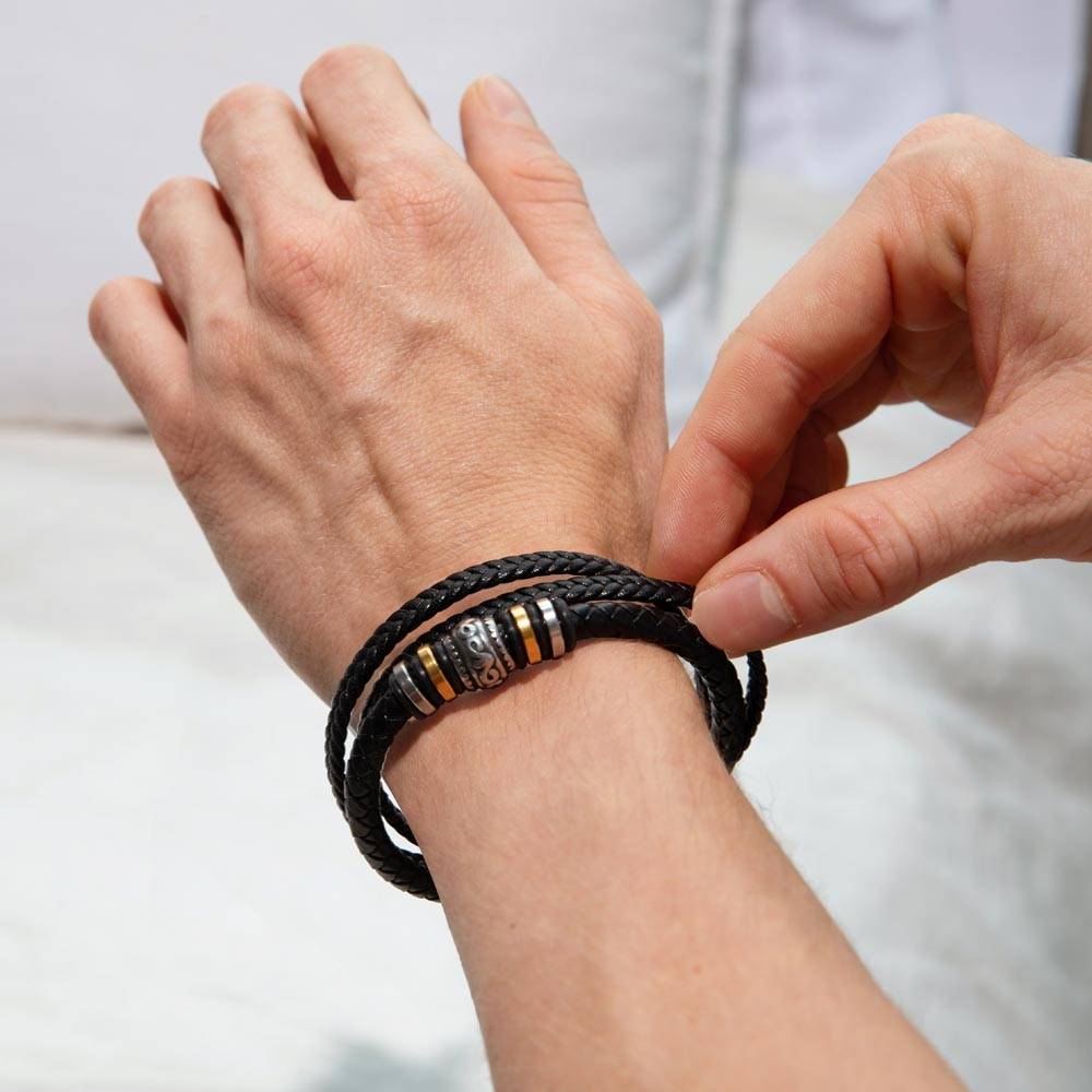Forever Love Vegan Leather Bracelet For Husband - Shopping Therapy Jewelry