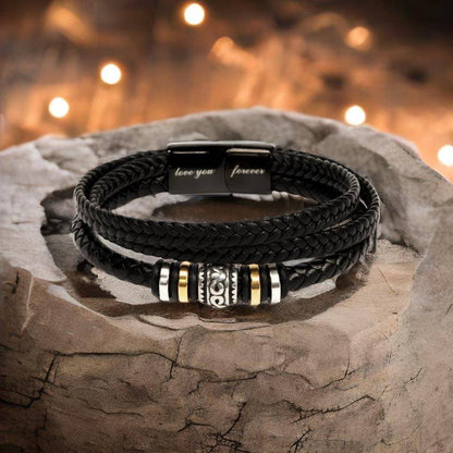 To My Hero Braided Vegan Leather Bracelet