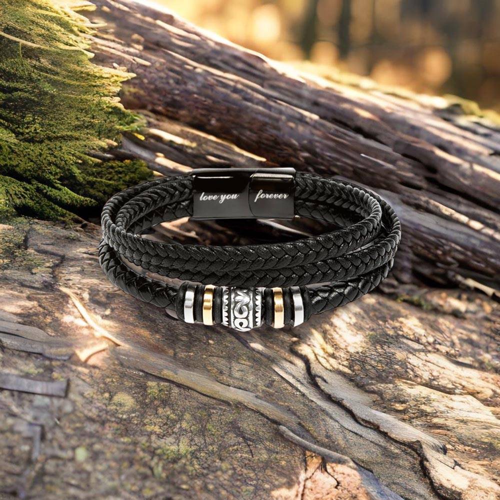 To My Hero Braided Vegan Leather Bracelet