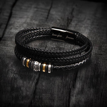 To My Hero Braided Vegan Leather Bracelet