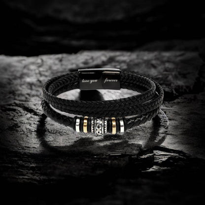 To My Hero Braided Vegan Leather Bracelet