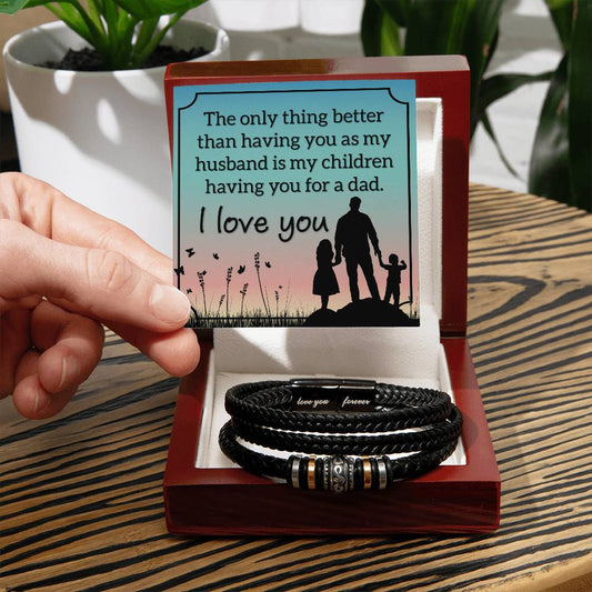 Only Thing Better-Men's Vegan Leather Bracelet - Shopping Therapy Luxury Box w/LED Jewelry