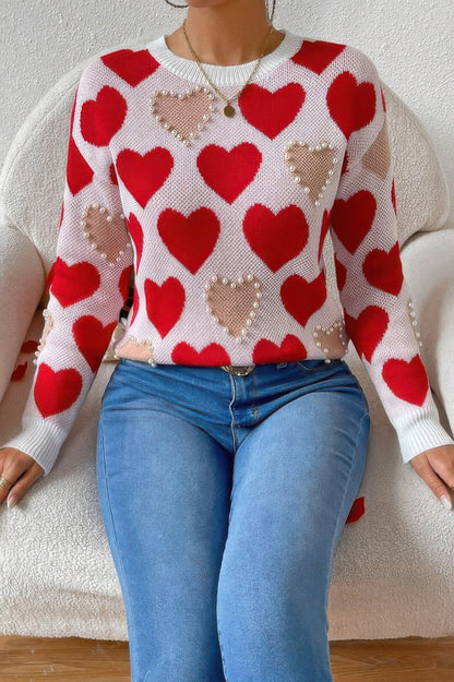 Pearl Heart Knit Sweater