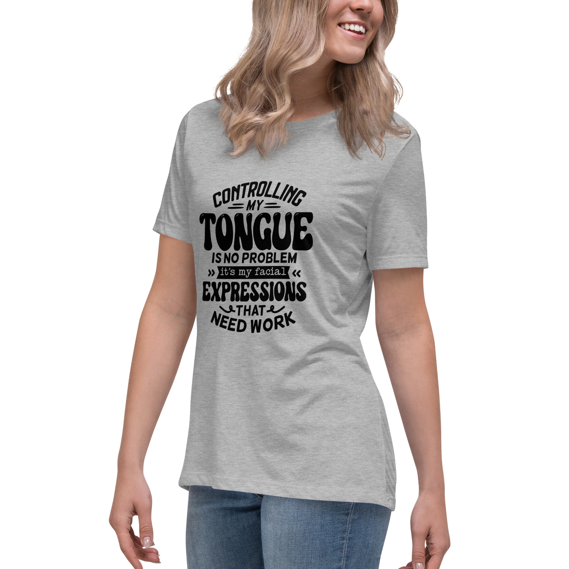 Controlling My Tongue-Graphic Print T-Shirt - Funny & Sarcastic