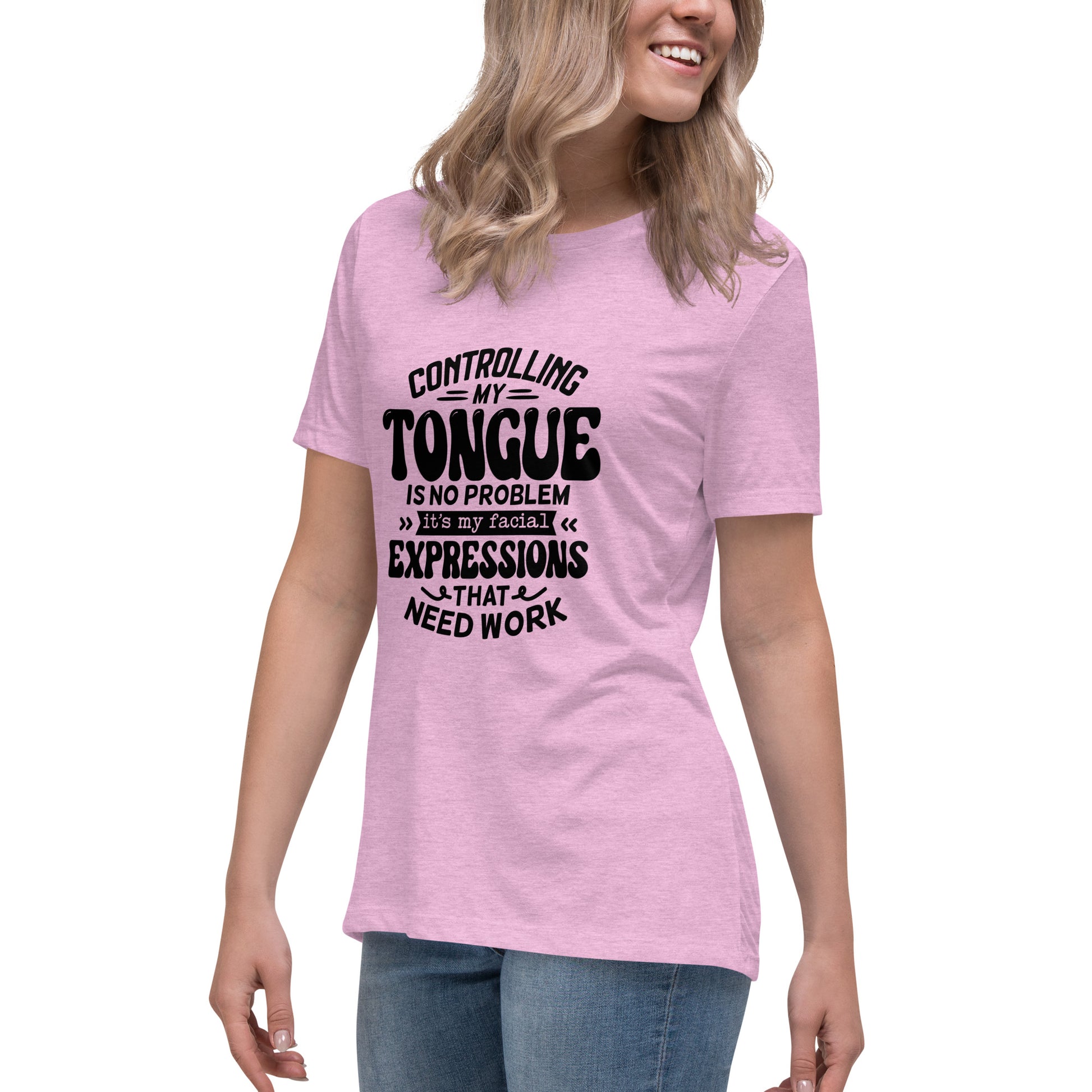 Controlling My Tongue-Graphic Print T-Shirt - Funny & Sarcastic