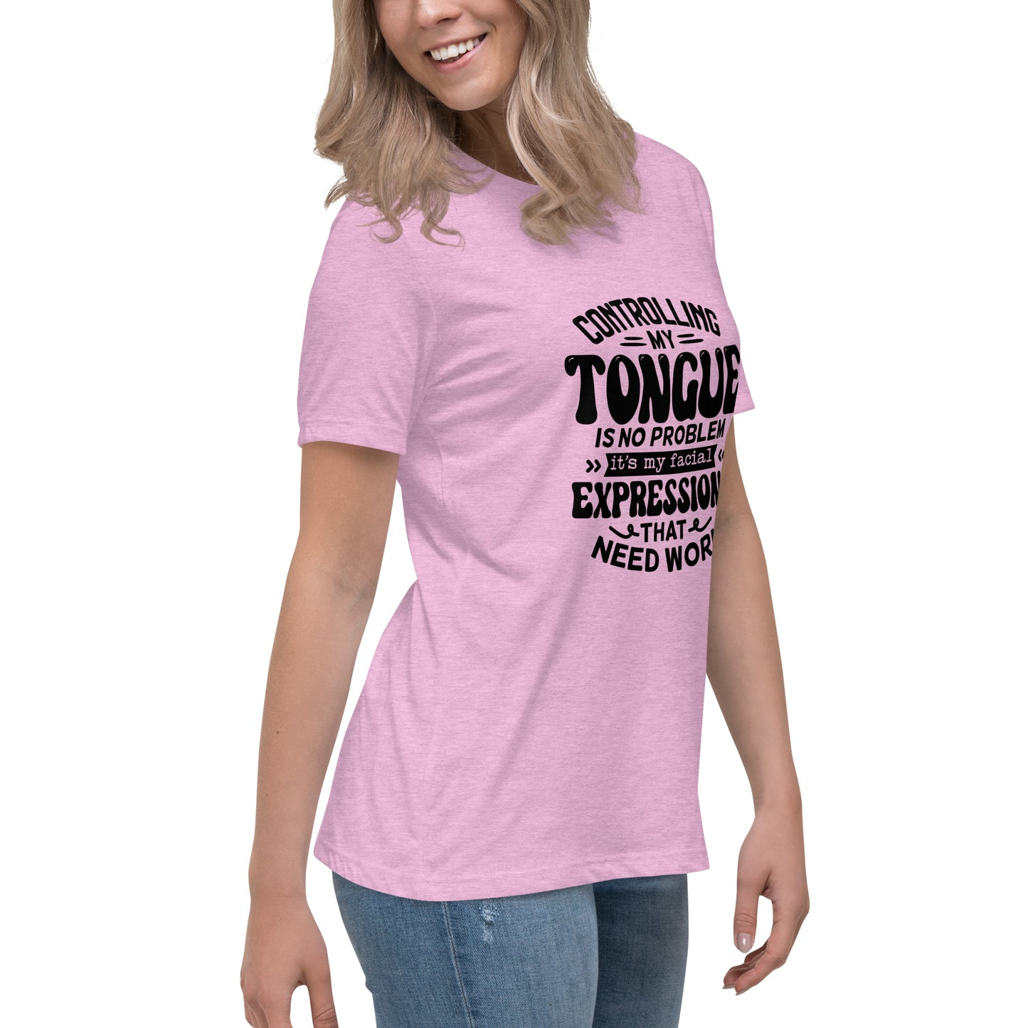 Controlling My Tongue-Graphic Print T-Shirt - Funny & Sarcastic