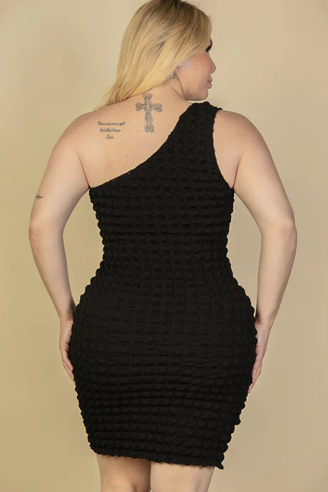 Plus Size Black Bodycon Mini Dress - Shopping Therapy, LLC 