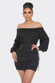 Off-The-Shoulder Black Mini Dress