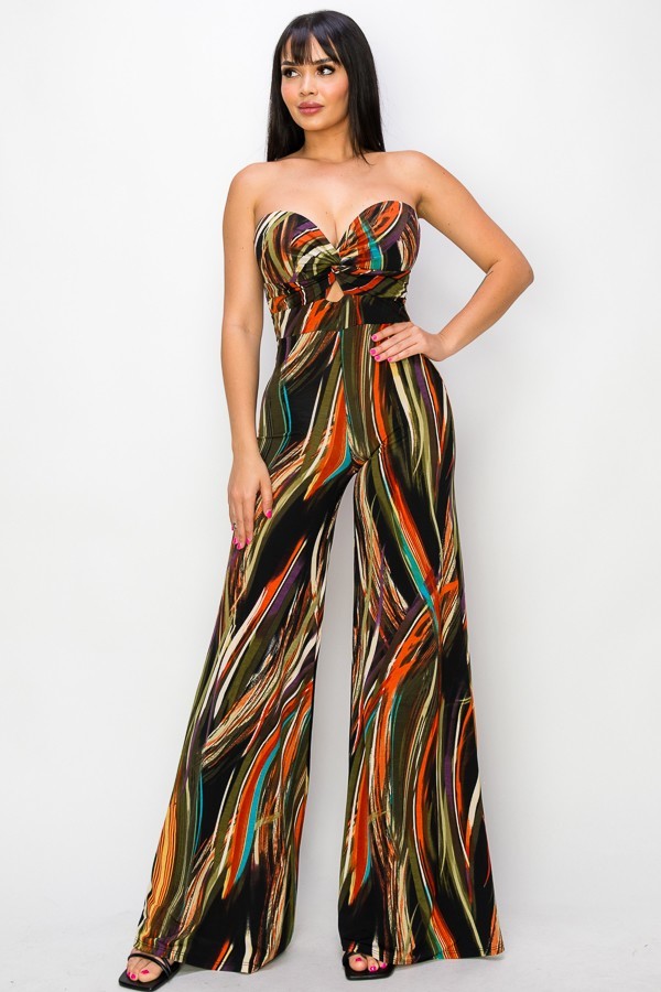 Strapless Wide Leg Jumpsuit - Shopping Therapy, LLC 