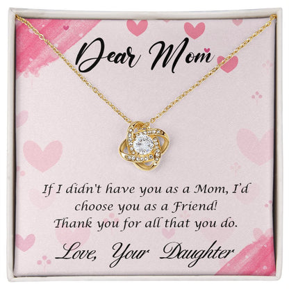Dear Mom-Love Knot Pendant Necklace - Shopping Therapy, LLC Jewelry