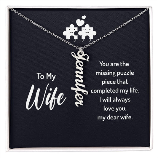 Vertical Name Sentiment Necklace - Shopping Therapy, LLC Jewelry