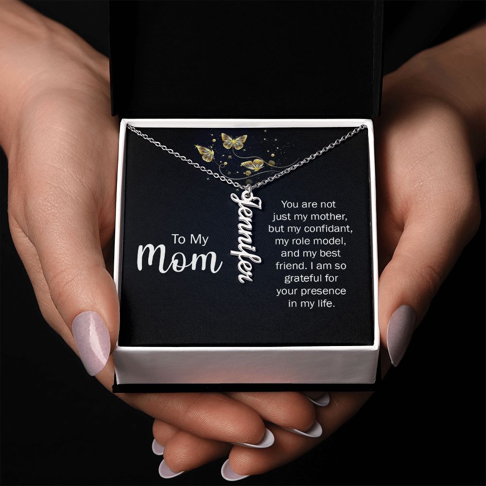 You Are Not Just My Mother Vertical Name Necklace - Shopping Therapy, LLC Jewelry