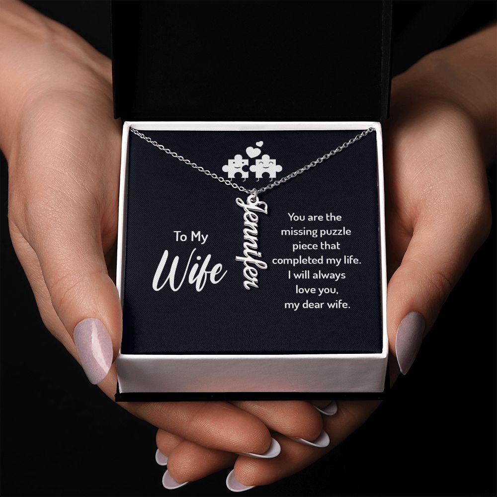 Vertical Name Sentiment Necklace - Shopping Therapy, LLC Jewelry