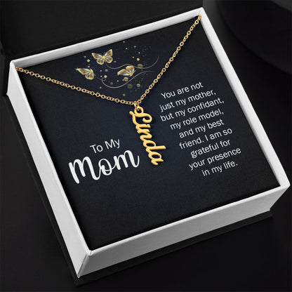 You Are Not Just My Mother Vertical Name Necklace - Shopping Therapy, LLC Jewelry