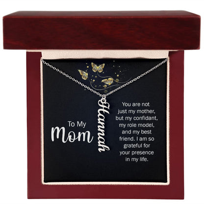 You Are Not Just My Mother Vertical Name Necklace - Shopping Therapy, LLC Jewelry