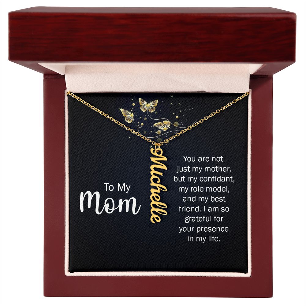 You Are Not Just My Mother Vertical Name Necklace - Shopping Therapy, LLC Jewelry