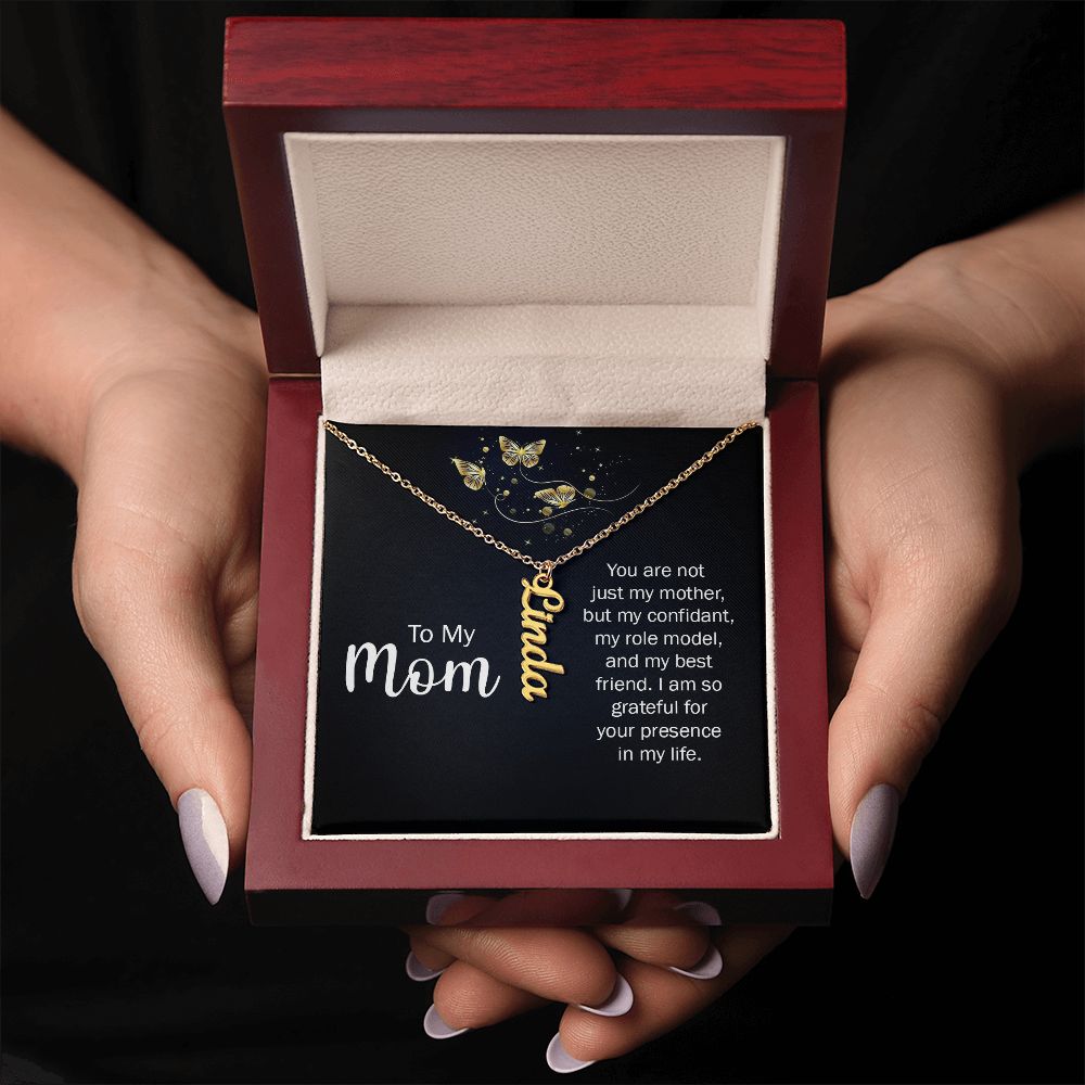 You Are Not Just My Mother Vertical Name Necklace - Shopping Therapy, LLC Jewelry
