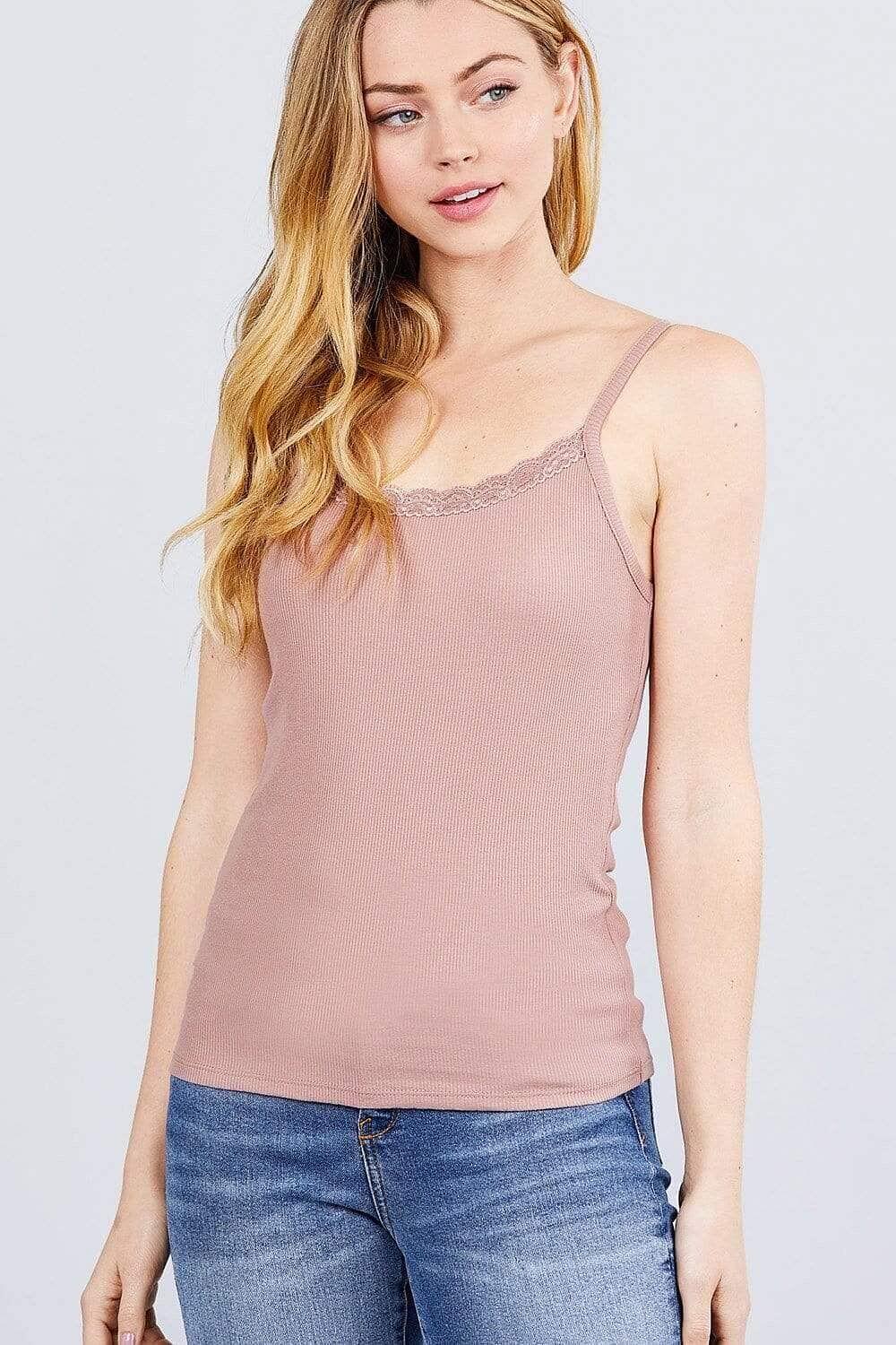 Beige Spaghetti Strap Top - Shopping Therapy, LLC Tank Tops & Camis