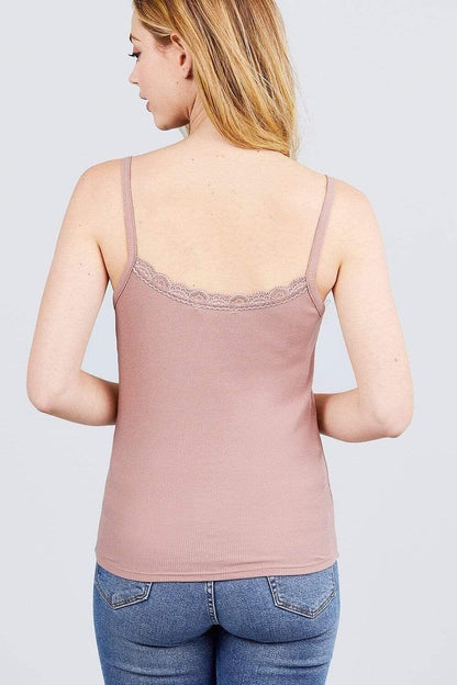 Beige Spaghetti Strap Top - Shopping Therapy, LLC Tank Tops & Camis