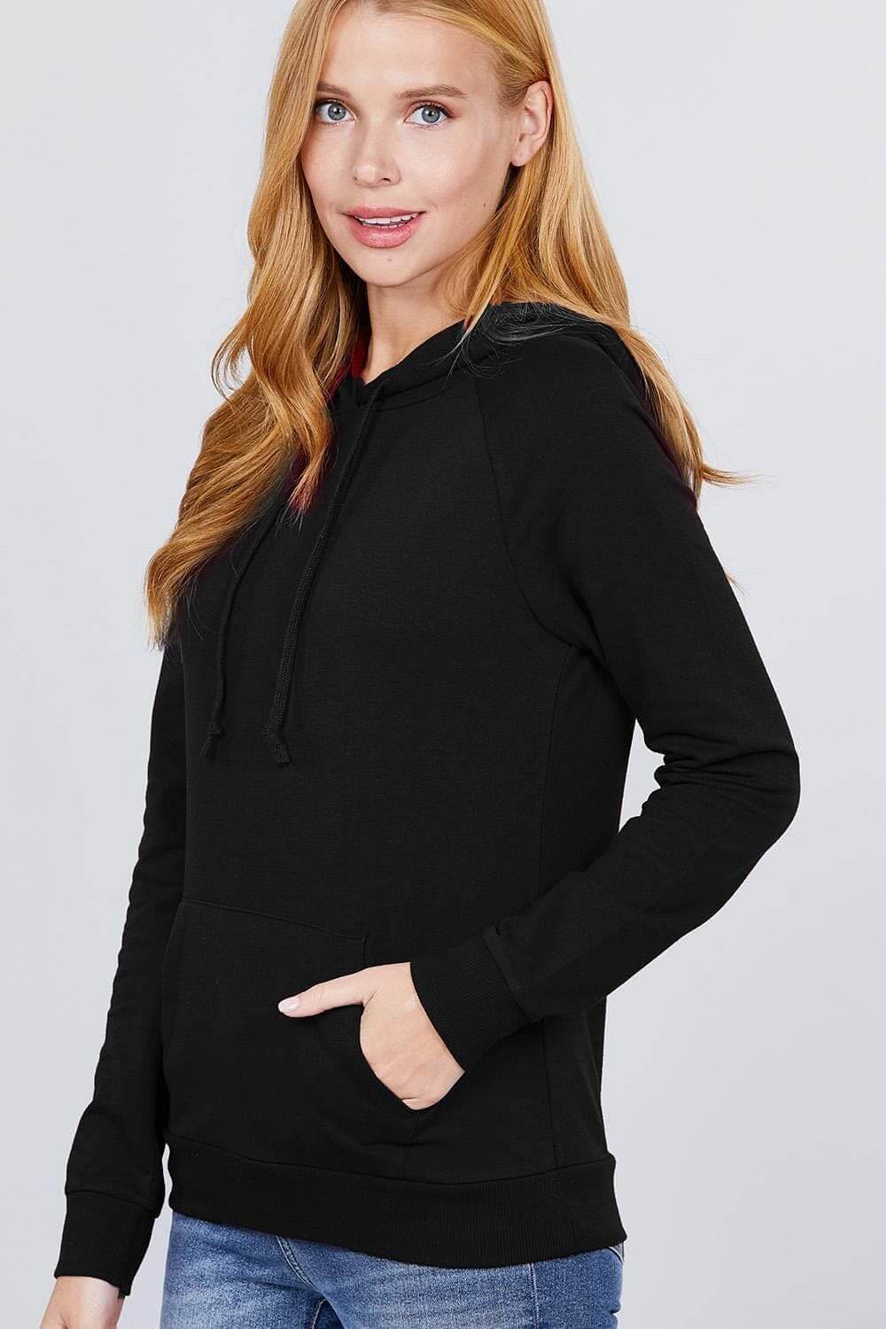 Black French Terry Long Sleeve Sweatshirt - Shopping Therapy M Sweatshirt