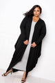 Black Plus Size Long Sleeve Maxi Cardigan