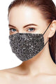 Black-Silver Reusable Sequin Facemask