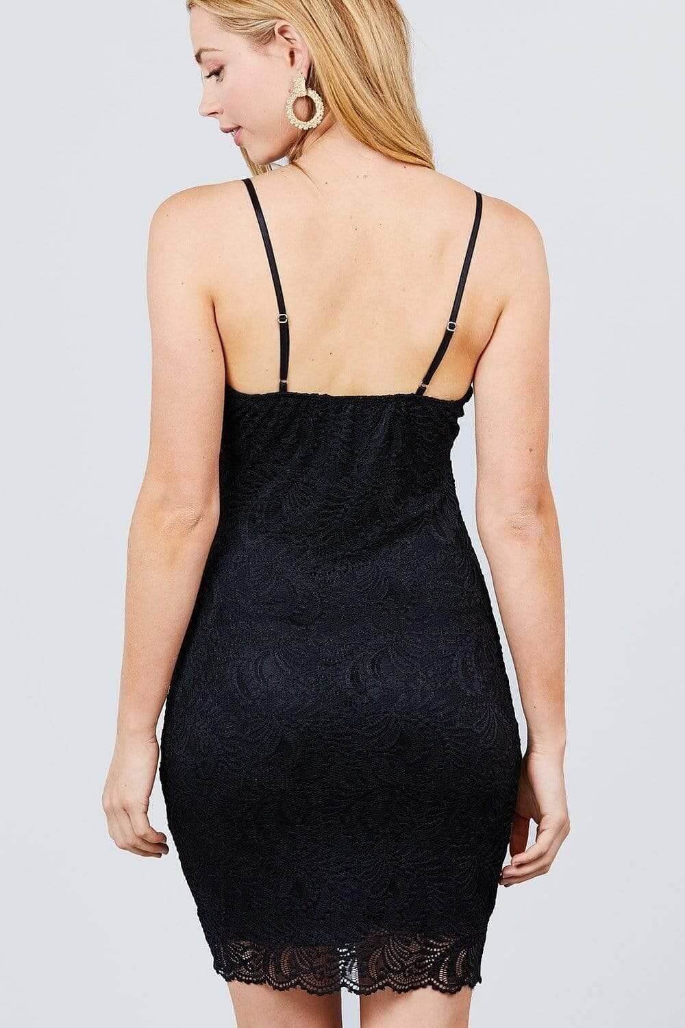 Black Spaghetti Strap Bodycon Dress - Shopping Therapy, LLC Dress