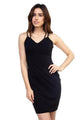 Black V-Neck Double Spaghetti Strap Dress