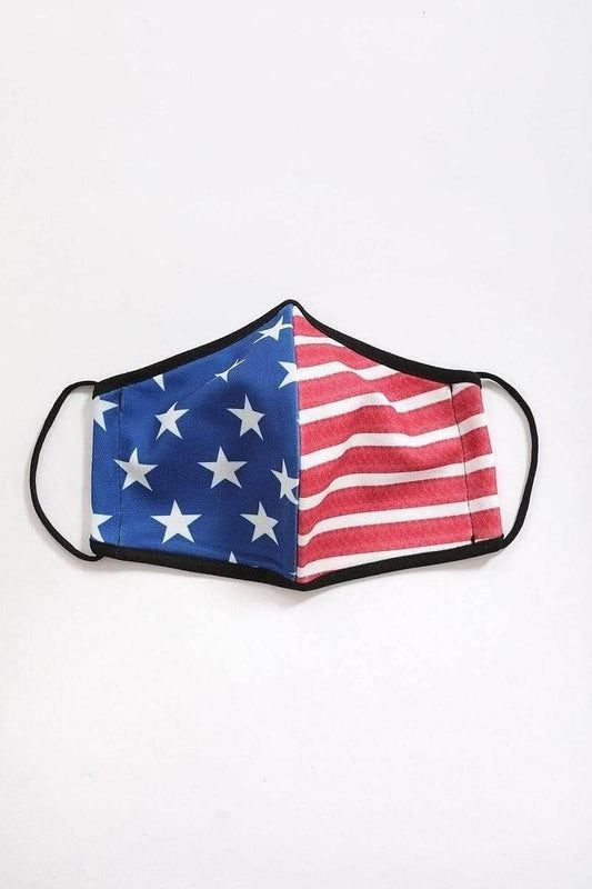 Blue Stars And Stripes Reusable Face Mask - Shopping Therapy, LLC Masks