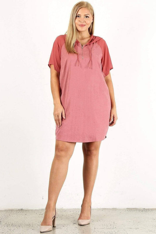 Blush Plus Size 3/4 Sleeve Mini Dress - Shopping Therapy, LLC Dress