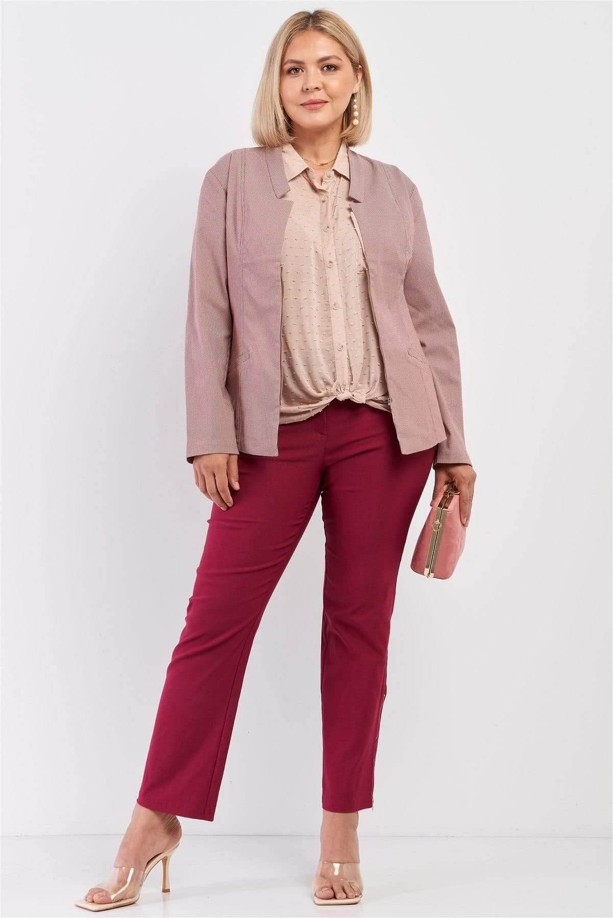 Blush Plus Size Long Sleeve Jacket - Shopping Therapy, LLC Jacket