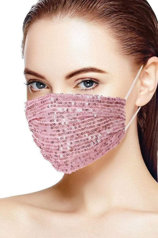 Blush Sequin Reusable Face-mask - Shopping Therapy, LLC Masks