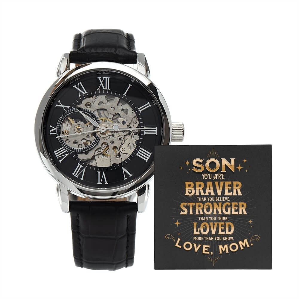 Braver Stronger Loved-Men's Openwork Watch - Shopping Therapy Default Title Men watches