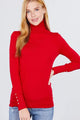 Classic Red Long Sleeve Turtleneck Sweater