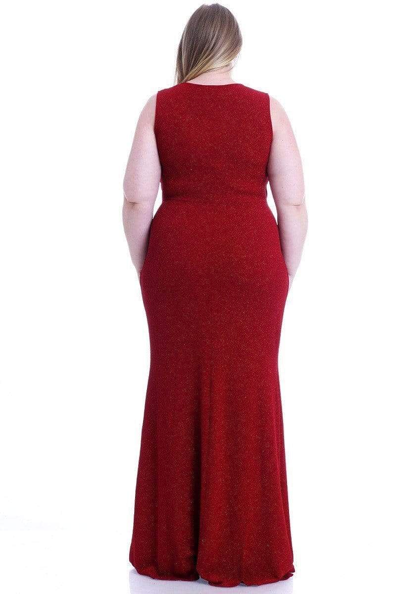 Crimson Red Hukuru Glitter Mermaid Maxi Dress - Shopping Therapy, LLC Dress