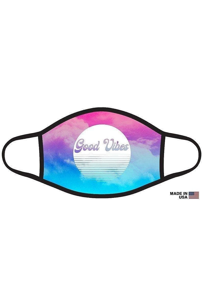Good Vibes Reusable Graphic Print Face Mask