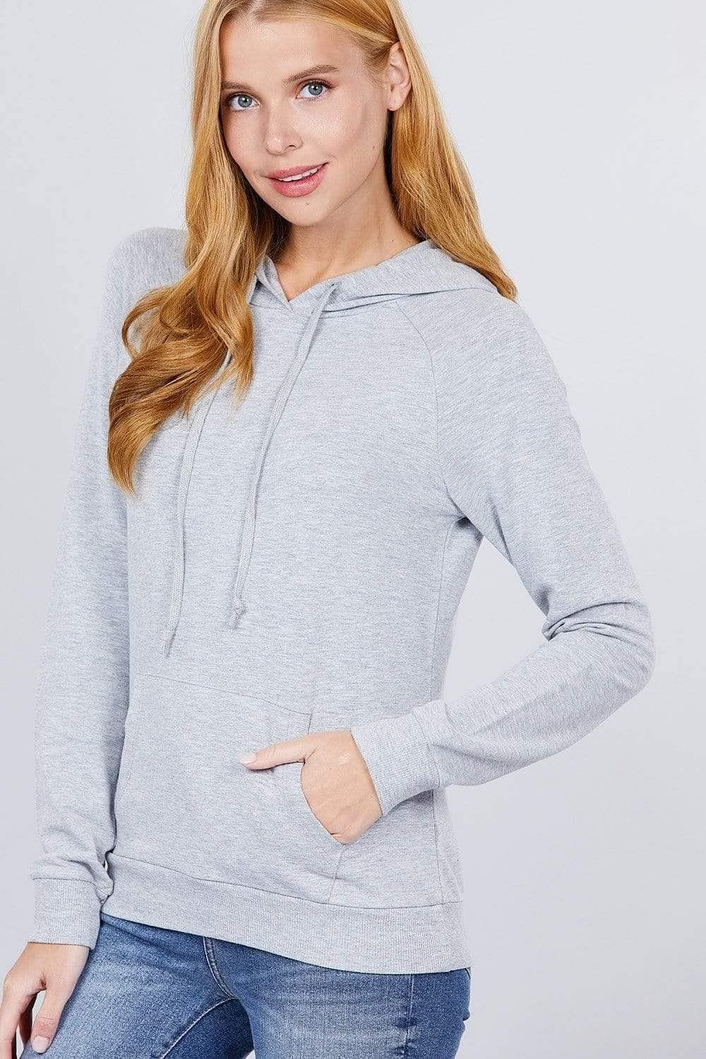 Heather Gray French Terry Long Sleeve Sweatshirt - Shopping Therapy S Sweatshirt