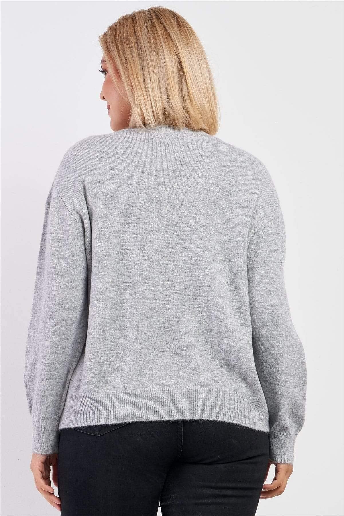 Heather Gray Plus Size Long Sleeve Sweatshirt - Shopping Therapy Shirts & Tops