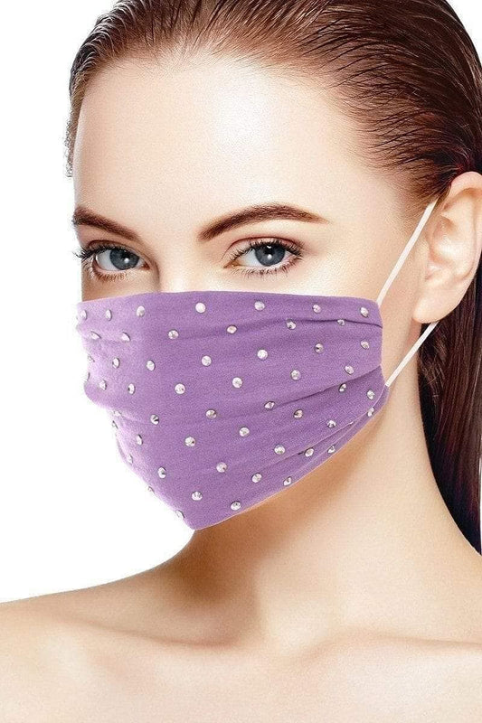 Lavender Rhinestone Reusable Face Mask - Shopping Therapy, LLC Masks