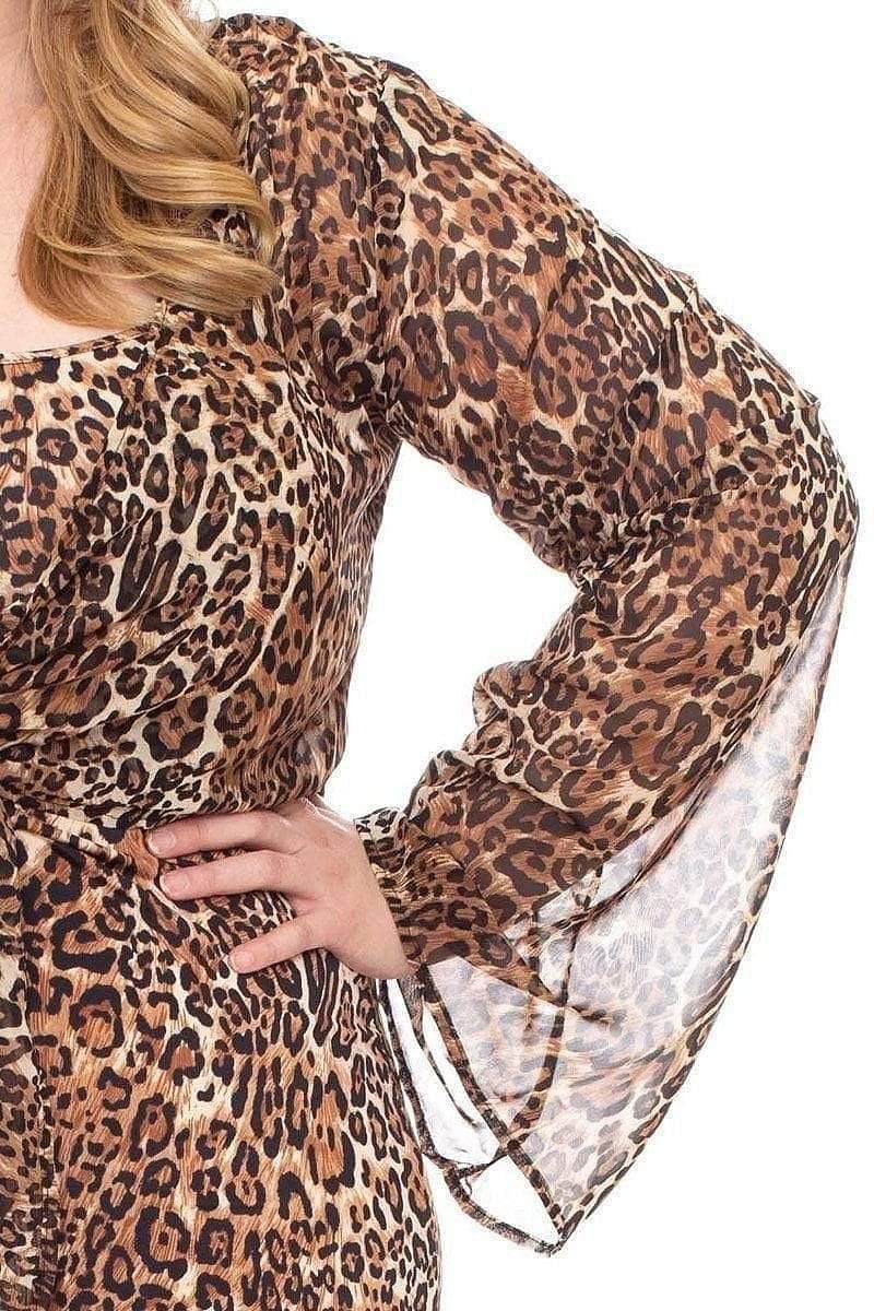Leopard Print Plus Size Spaghetti Strap Dress W/Cardigan - Shopping Therapy, LLC Dresses