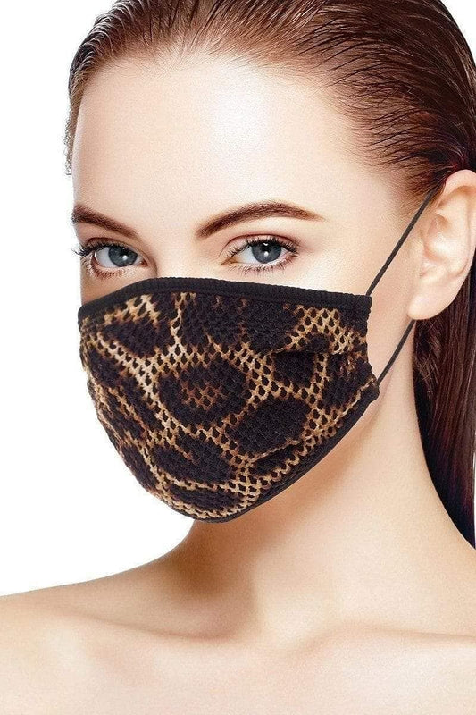 Leopard Print Reusable Mesh Face Mask - Shopping Therapy Leopard Masks